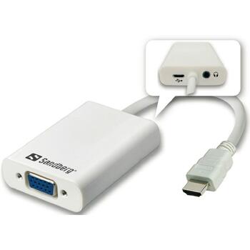Sandberg HDMI в VGA+Audio конвертер 508-77, HDMI A тип мужской, VGA, 3,5 мм, RoHS (508-77)