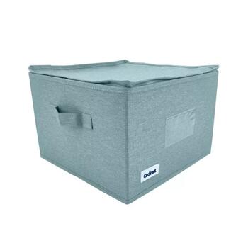 Ordinett 126883004 складная коробка с молнией, 30x30x21см, 2 ручки, ткань, мята (126883004)