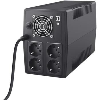 Trust UPS 23505 1500VA, 900 W, 4 AC выхода, USB Type-B, AVR, черный, защита от перенапряжения, технология аккумулятора: VRLA (23505)