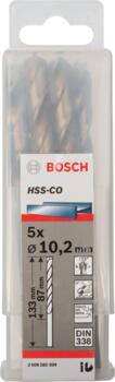 HSS-Co urbis metālam 10,2 mm, 5 gab., Urbjmašīnām/skrūvgriežiem PRO STAINLESS STEEL HSS-CO SPIRĀLVEIDA URBIS, 2608585899, BOSCH (2608585899)