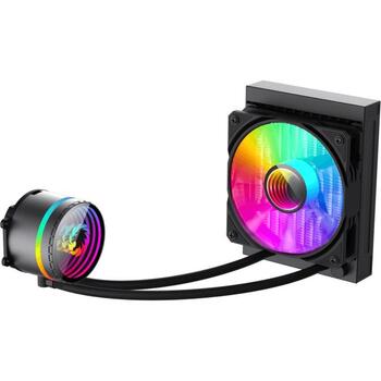 Gamemax procesora dzesētājs ICEBURG 120 BK, 62.82 cfm, TDP līdz 180W, ARGB LED apgaismojums, 800-2000 rpm (ICEBURG 120 BK)