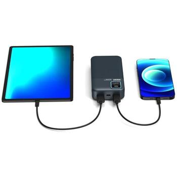 Port Connect Внешний аккумулятор Enduring 907002, 20000 мАч, 74 Втч, 5 В, 2.1 А, Li-Poly, 2x USB-A, 1x USB-C, ЖК-дисплей, синий (907002)