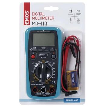 Emos Мультиметр MD-410 M3691, 168x83x35mm, 20mA-10A AC/DC, 200mV-300V AC/DC, 3,5 цифровой дисплей, акустический сигнал (M3691)