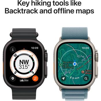 Apple Умные часы Ultra 3 MF1H4ET/A, 49 мм, 64 ГБ, LTE, GPS, перезаряжаемая батарея, черный/угольный, Trail Loop, 42 ч работы (MF1H4ET/A)