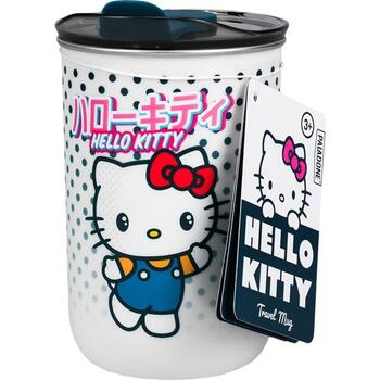 Paladone Hello Kitty ceļojuma krūze PP13768HK, 0.35 l, nerūsējošais tērauds, balta/daudzkrāsaina (PP13768HK)