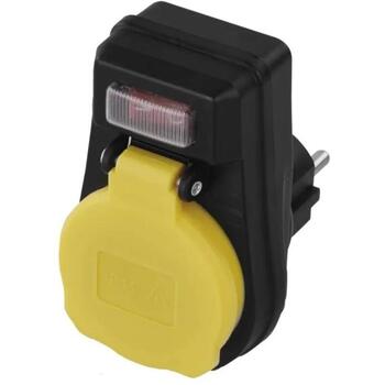 Emos Розетка с выключателем P00292, 1x2P+PE, 3 680 W, IP44, черный, защита от детей (P00292)