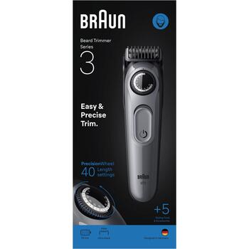 Braun Bārdas Trimmeris Series 3 BT3560, bezvadu, 40 garuma pakāpieni, 0.5-20 mm, 50 min, NiMH akumulators (BT3560)
