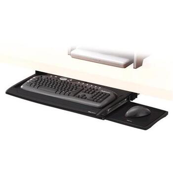 Fellowes tastatūras atvilktne 8031201, 576mm, 354mm, 48mm, melna, plastmasa, ar peles paliktni, ergonomiska (8031201)
