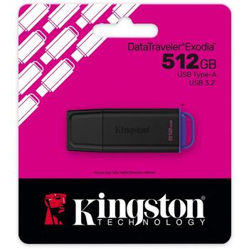 Kingston DataTraveler 512GB USB 3.2 Gen 1 DTXG2/512GB, 512GB, USB Type-A, Корпус, черный, фиолетовый (DTXG2/512GB)