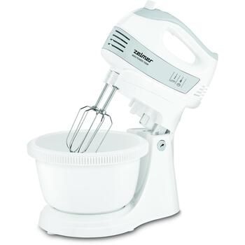 Zelmer Миксер ZHM2459S 70305661P, 700W, 5 скоростей, Турбо, 2 венчика, 2 крюка для теста, резиновая ручка (70305661P)