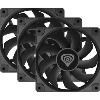 Genesis Kaste ventilators Oxal 120 NGF-2043, 120mm, 46.1 CFM, 22.1 dBA, 0-1300 rpm, 3 ventilatori, anti-vibrācijas spilventiņi (NGF-2043)