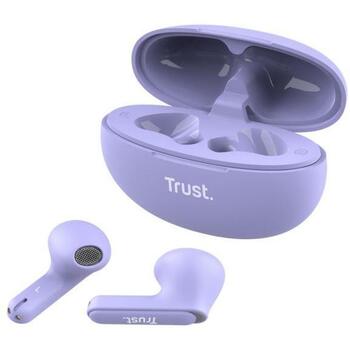 Trust austiņas Yavi 25299 Bluetooth, 20-20000 Hz, 2 mikrofoni, 6 h akumulatora darbības laiks, 23 h ar uzlādes korpusu, rozā (25299)