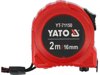 Yato Mērlente YT-71150, 2m, 16mm, tērauds, ABS korpuss, 2 fiksatori, II klase, neilona pārklājums (YT-71150)