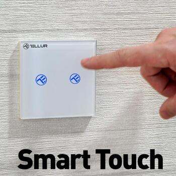 Tellur Smart WiFi выключатель TLL331491, 2 порта, 1800W, 10A, переменный ток 100-240V, 2,4 GHz, IEEE 802.11b/g/n, WEP, WPA/WPA2 (TLL331491)