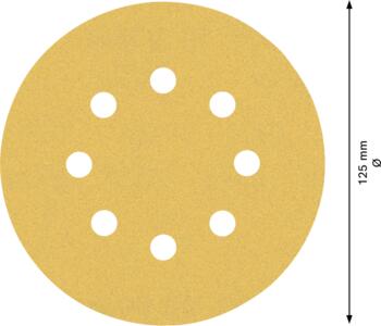 C470 smilšpapīrs 125 mm G120, 50 gab, Ekscentra slīpmašīnām, orbitālajām slīpmašīnām EXPERT C470 SLĪPDISKI, 2608900912, BOSCH (2608900912)