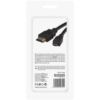 Emos Высокоскоростной HDMI 2.0 кабель A–D S10103, 1,5 м, 18 Гбит/с, 4K, Ethernet, ARC, поддержка 3D (S10103)