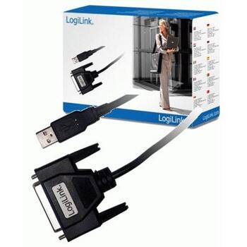 Logilink USB параллельный адаптер UA0054A, 1.8м, USB-A мужской на DB25, черный, EPP/ECP, USB 1.1 (UA0054A)
