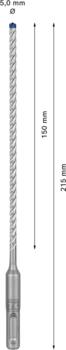Triecienurbis SDS plus-7X 5x150x215mm, 1 gab., Perforatora urbjiem EXPERT SDS PLUS-7X TRIECIENURBIS PERFORATORIEM, 2608900061 BOSCH (2608900061)
