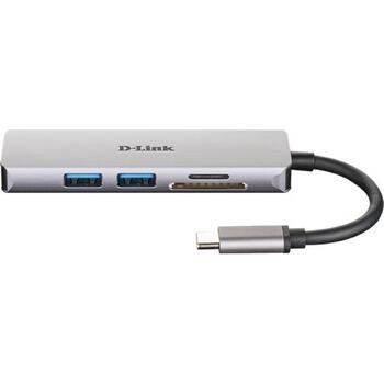 D-Link док-станция DUB-M530, USB-C, 2x USB 3.0, HDMI 1.4, 4K Ultra HD, 5 Гбит/с, SD/microSD картридер, алюминий (DUB-M530)