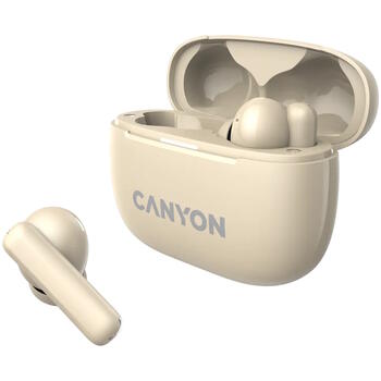 Беспроводные TWS наушники с ANC и ENC шумоподавлением OnGo TWS-10 Бежевые CNS-TWS10BG CANYON (CNS-TWS10BG)