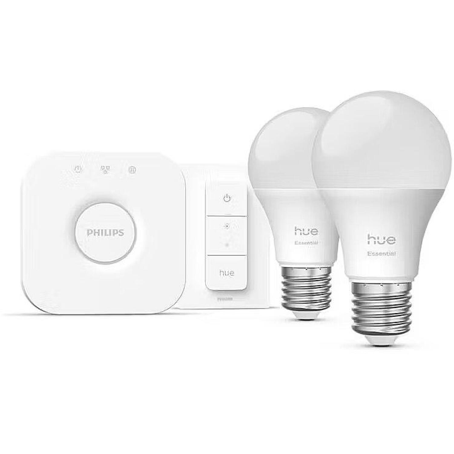 Philips Hue умный осветительный комплект 8721103103659, 2 лампы, E27, 8 Вт, 806 лм, 2200-6500 К, 16 млн цветов, Bluetooth/Zigbee (8721103103659)