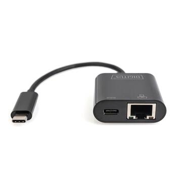 Digitus USB-Type-C Gigabit Ethernet адаптер DN-3027, 1 Гбит/с, USB-C порты, передача питания (DN-3027)