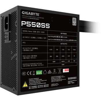 GIGABYTE Datora barošanas bloks GP-P650SS, 550W, 80 PLUS Silver, 120mm ventilators, pilnībā modulārs (GP-P650SS)