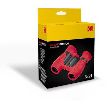Kodak бинокль BCS100RD, 8x21mm, 126m, резиновый корпус, призма K9, полностью покрытая оптика (BCS100RD)