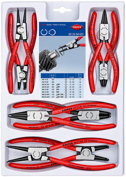 Circlip knaibles komplekts, KNIPEX, 00 20 04 V01, 8 daļas, 210 x 35 mm (00 20 04 V01)