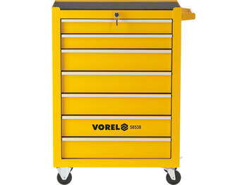 Vorel Instrumentu skapis 58538, 890x698x334 mm, 7 atvilktnes, 510x265x54 mm, 510x265x90 mm, 25 kg, 35 kg, tērauda loksne (58538)