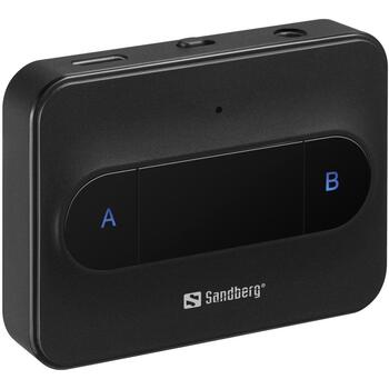 Sandberg Bluetooth adapteris 450-13, 5.3, 10m, 1 avots uz 2 austiņām, 3.5mm, USB-C, līdz 6h, līdz 3h (450-13)