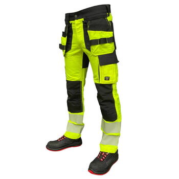 Pesso Hi-Vis bikses Uranus Flexpro KD135G_C54, CL2, C54, dzeltenas, 320g/m², EN ISO 20471, Cordura, 4-virzienu elastīgs (KD135G_C54)