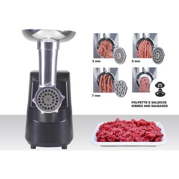 Beper Мясорубка P102ROB200, 1200W, 3 диска, 3, 5, 7 мм, реверс, в комплекте насадки для колбас и сока (P102ROB200)