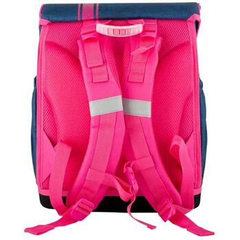 Hama 00183790 школьный рюкзак Jeans Girl, 19.7 л, 0.98 кг, 38x30.5x17 см, полиэстер, розовый/синий, эргономичный, светоотражающий (00183790)