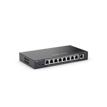 Ruijie Reyee RG-ES209GC-P 8-Portu Gigabit PoE+ Tīkla Slēdzis ar 1-Portu Gigabit (120W) un Mākoņa Pārvaldību Melns (RG-ES209GC-P)