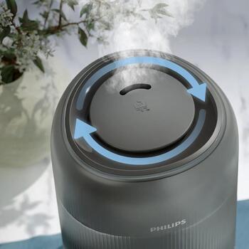 Philips Gaisa mitrinātājs HU1510/03, 19,6 W, 3 L, līdz 41 m², Ultraskaņas, 275 ml/stundā, Pelēks/sudrabs (HU1510/03)