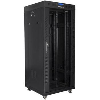 Lanberg серверный шкаф FF01-6624-12BL, 27U, 60x60x143.1см, 800кг, IP20, черный, со стеклянной дверью и ЖК-дисплеем (FF01-6624-12BL)