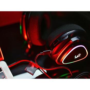 A4Tech Bloody MR710 A4TSLU47751, 2,4GHz, BT 5.3, 3,5mm, 340g, 105dB, 16Ω, 65h, USB-C, melna (A4TSLU47751)