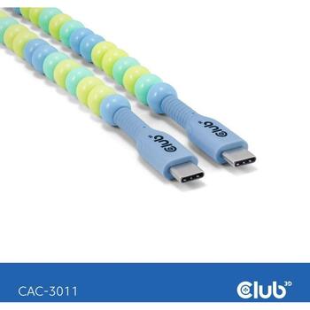 Club3D USB-C к USB-C кабель CAC-3011, 2м, 60Вт, 2 USB-C разъема, синий (CAC-3011)