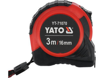 Yato Mērlente YT-71070, 3m, 16mm, tērauds, pārklājums ar neilonu, ABS korpuss, II precizitātes klase (YT-71070)