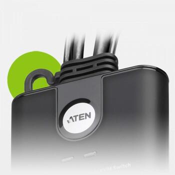 Aten 2-Port USB FHD HDMI KVM переключатель CS22HF-AT, 2 x KVM / USB, DC 5 V, USB питание, пластиковый корпус (CS22HF-AT)