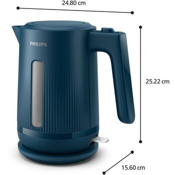 Philips Чайник HD9411/70, 1.7 L, 2200 W, Синий, Пластиковый корпус, Без проводов, Защита от перегрева (HD9411/70)