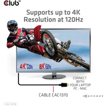 Club3D HDMI кабель CAC-1370 1.5 м, 48 Гбит/с, 2.1, M/M, золотые контакты, черный, ARC, 120 Гц (CAC-1370)