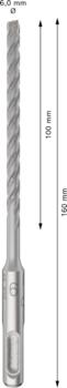 Triecienurbis SDS plus-5X 6x100x160 mm, 10 gab., Perforatora urbjiem PRO SDS PLUS-5X TRIECIENURBIS PERFORATORIEM, 2608833892, BOSCH (2608833892)