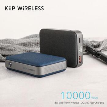 Orsen Power Bank akumulators EW35, 10000mAh, 18W, 5V/3A, 9V/2A, 12V/1,5A, bezvadu uzlāde 5W/7.5W/10W (EW35)