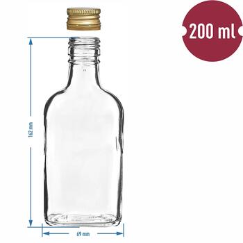 Browin Hip flask glass bottle 631411, 200ml, 10gab, ar vāciņu, tipa: degvīns (631411)