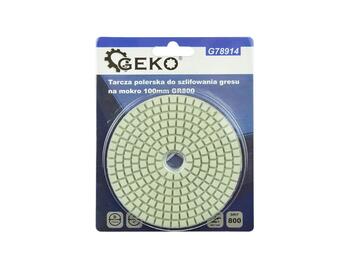 Geko алмазный полировальный диск G78914, 100mm, G800, мокрая шлифовка, крепление Velcro (G78914)