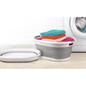 Beldray LA034816FPEU7 Collapsible Laundry Basket 28L White/Grey (LA034816FPEU7)