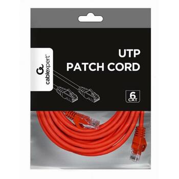 Gembird patch kabelis PP6U-5M/R, 5m, sarkans, CAT 6, U-UTP, 0.1kg (PP6U-5M/R)