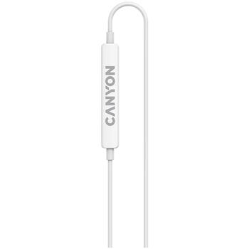 Проводные наушники с разъёмом USB C и поддержкой звука Hi Res SEP-6 Type C HiRes Sound Белые CNS-CEP6W CANYON (CNS-CEP6W)